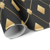 Black and Gold Diamond Geschenkpapier (Rolleneckpunkt)