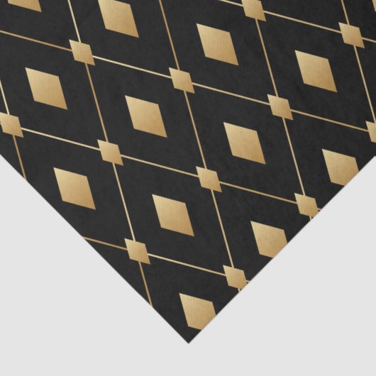 Black and Gold Diamond Seidenpapier (Detail)