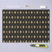 Black and Gold Diamond Seidenpapier (Handwerk)