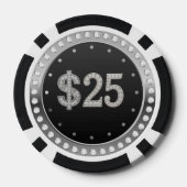 Black and gold diamonds wedding poker chips (Rückseite)