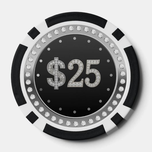 Black and gold diamonds wedding poker chips (Rückseite)