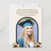 Black and Gold Disco Ball Foto Graduation Party Einladung (Rückseite)