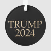 Black and Gold Donald Trump 2024 Ornament (Rückseite)