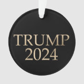 Black and Gold Donald Trump 2024 Ornament (Vorderseite)