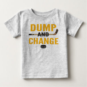 Black and Gold Dump and Change Hockey Baby Baby T-shirt