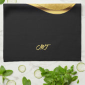 Black and Gold Dynamic Stripe Geschirrtuch (Gefaltet)