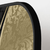 Black and Gold Dynamic Stripes Damasks Pickleball Schläger (Linke Seite)