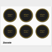 Black and Gold Elegance, Customize, Runder Aufkleber (Blatt)
