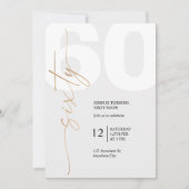 Black and Gold Elegant 60th Birthday Einladung (Vorderseite)