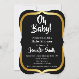 Black and Gold Elegant Baby Shower Einladung
