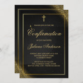Black and Gold Elegant bestätigen Einladung (Vorne/Hinten)