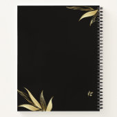 Black and Gold Elegant Daily Planner Notebook Notizblock (Rückseite)