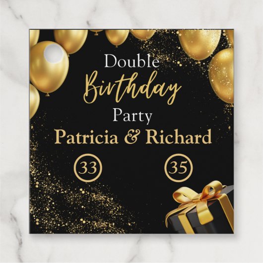 Black and Gold Elegant Geschenkanhänger (Vorderseite)