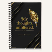 Black and Gold elegant Spiral Notebook. Notizblock (Vorderseite)