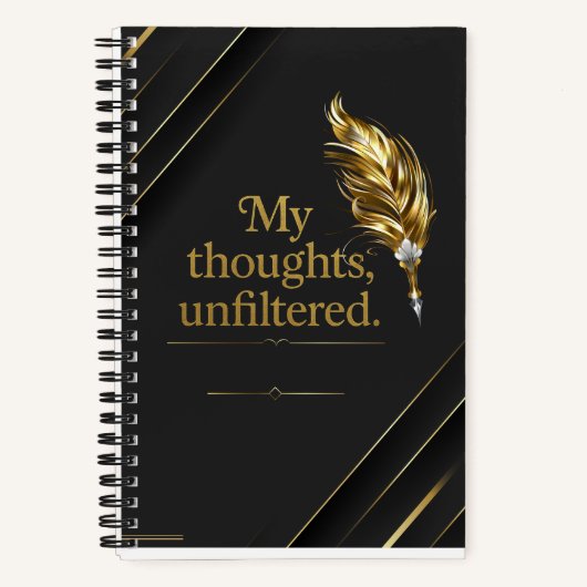 Black and Gold elegant Spiral Notebook. Notizblock (Vorderseite)