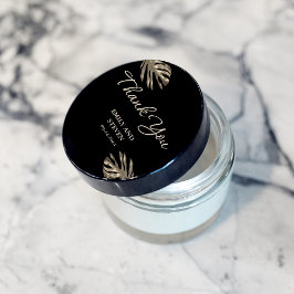 Black and Gold Elegant Vielen Dank Gastgeschenk Ho Runder Aufkleber