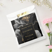 Black and Gold Elegante Blumenhochzeit Vielen Dank Geschenktütchen (Versiegelt)