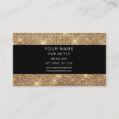 Black and Gold Elegante Funkelnd Makeup Artist Visitenkarte (Rückseite)