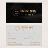 Black and Gold elegante Geschenkkarte (Vorne & Hinten)