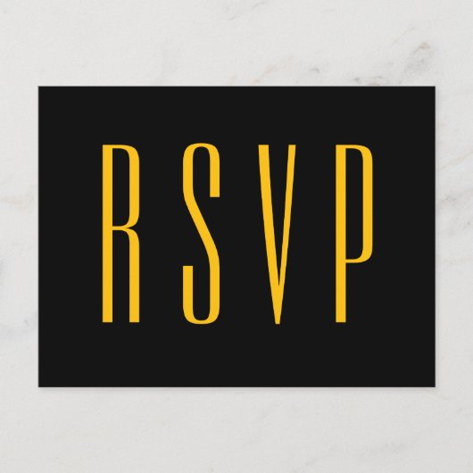 Black and Gold Elegante UAWG Wedding Response Einladungspostkarte (Vorderseite)