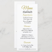 Black and Gold Elegante Wedding Menu Card Menükarte (Vorne/Hinten)