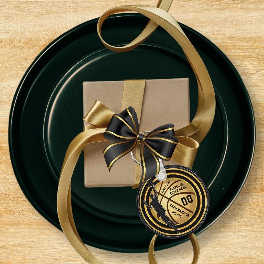 Black and Gold, End of Season Basketball Geschenke Schlüsselanhänger