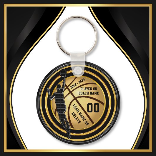 Black and Gold, End of Season Basketball Geschenke Schlüsselanhänger