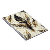 Black and Gold Fether Design Notebook Notizblock (Rechte Seite)
