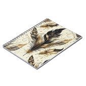 Black and Gold Fether Design Notebook Notizblock (Linke Seite)