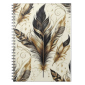 Black and Gold Fether Design Notebook Notizblock (Vorderseite)