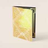 Black and Gold Foil Art Deco Einladung zur Hochzei (Vorderseite)