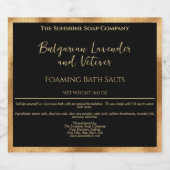 Black and Gold Foil Bath Salze Pouch Label Schaumweinetikett (Einzelnes Label)
