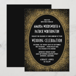 Black and Gold Foil Einladung