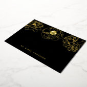 Black and Gold Foil Floral Wedding Dankeschön Kart Folieneinladung (Gedreht)