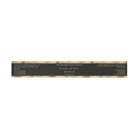Black and Gold Foil Luxury Cosmetics Jar Label (Person)