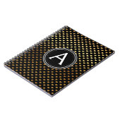 Black and Gold Foil Monogram Heart Notebook Notizblock (Linke Seite)
