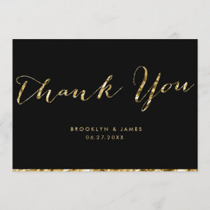 Black and Gold Foil Wedding Vielen Dank Karten