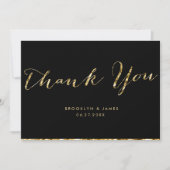 Black and Gold Foil Wedding Vielen Dank Karten (Vorderseite)