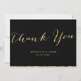 Black and Gold Foil Wedding Vielen Dank Karten
