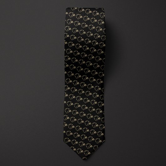 Black and Gold Football Helm Krawatte