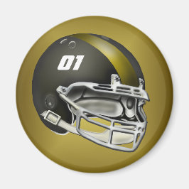 Black and Gold Football Helm Magnet