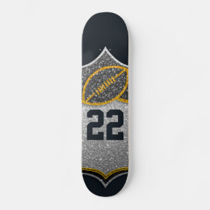 Black and Gold Football Personalisiert Jersey Numb Skateboard