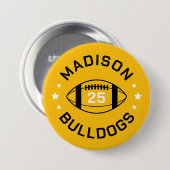 Black and Gold Football Player Jersey Nummer Button (Vorne & Hinten)