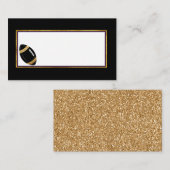 Black and Gold Football Wedding Platzkarte (Vorne/Hinten)