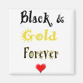 Black and Gold Forever Heart Magnet (Vorne)