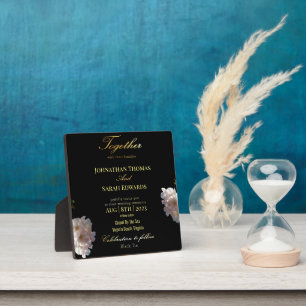 Black And Gold Formal Tabletop Plaque with Easel Fotoplatte
