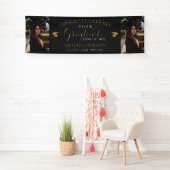Black and Gold Foto Abschluss Glückwunsch Banner (Insitu)