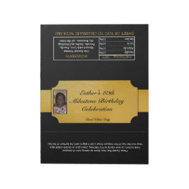 Black and Gold Foto Fvor XL Candy Wrappers Notizblock