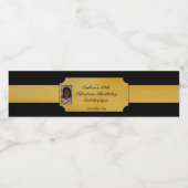 Black and Gold Foto Gefallen Wasserflaschenetikett (Einzelnes Label)