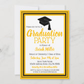 Black and Gold Foto Graduation Party Einladung (Vorderseite)